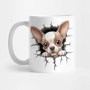 Baby Chihuahua Dog Peeking Mug